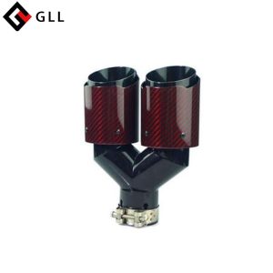 Red Carbon fiber Exhaust tip-Dual outlet